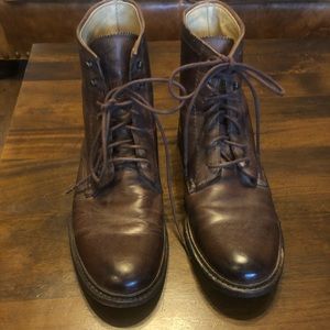James Lace Up Leather Combat Women's Boots sz 9